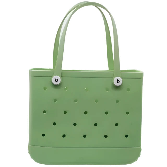 EVA Lime Green Silicone Rubber Beach Tote Bag