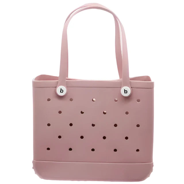 EVA Light Pink Silicone Rubber Beach Tote Bag