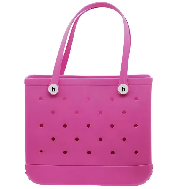 EVA Hot Pink Silicone Rubber Beach Tote Bag