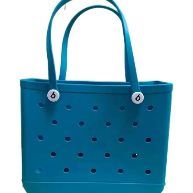 EVA Teal Silicone Rubber Beach Tote Bag