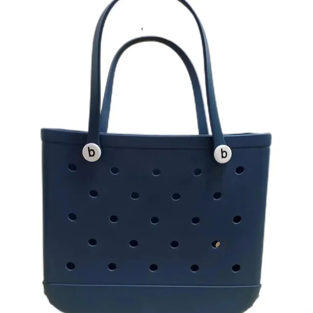 EVA Navy Silicone Rubber Beach Tote Bag