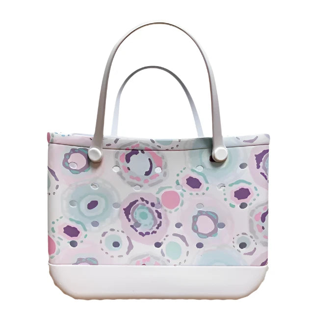 EVA Space Print Silicone Rubber Beach Tote Bag