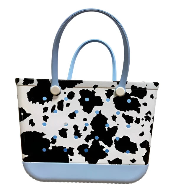 EVA Blue Cow Silicone Rubber Beach Tote Bag