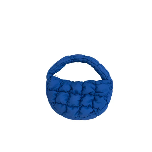 Royal Blue Quilted Puffer Mini Bag