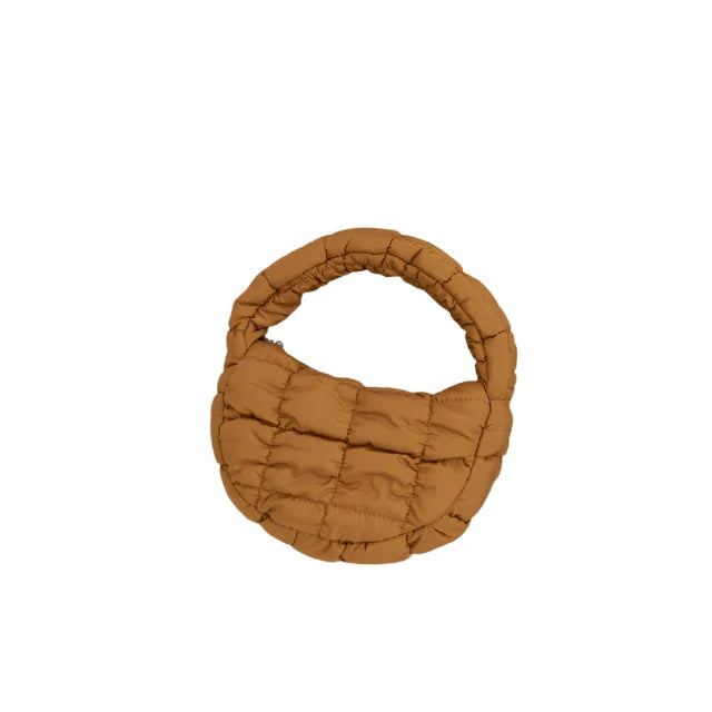 Caramel Quilted Puffer Mini Bag