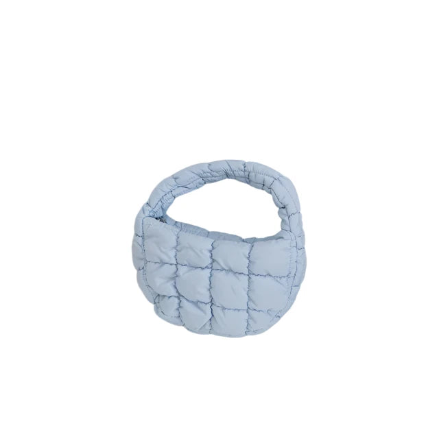 Sky Blue Quilted Puffer Mini Bag