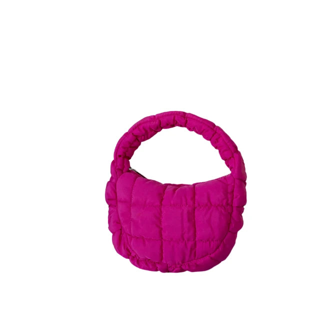 Hot Pink Quilted Puffer Mini Bag