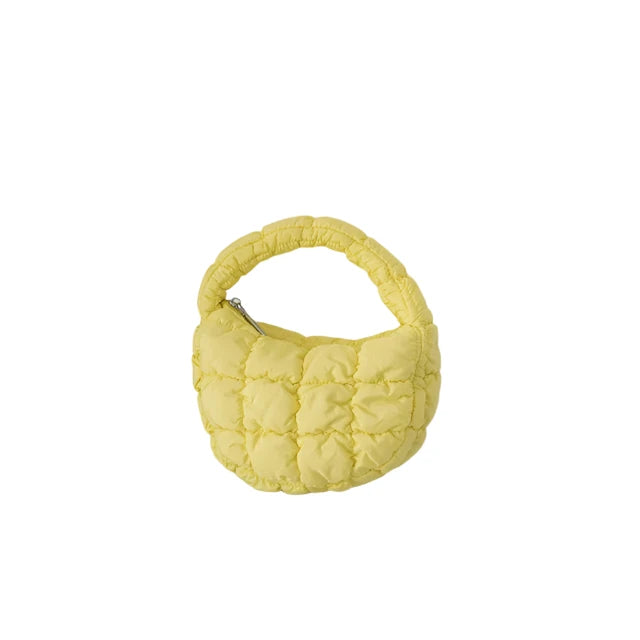 Yellow Quilted Puffer Mini Bag