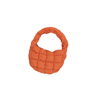 Orange Quilted Puffer Mini Bag