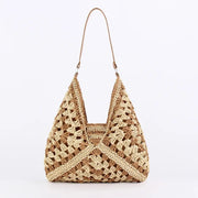 Vintage Neutrals Crocheted Shoulder Bag, Latte