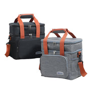 12.5L Double Layer Thermal Cooler Bag, Black and Gray