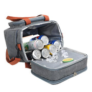 12.5L Double Layer Thermal Cooler Bag, Gray side view