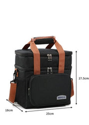 12.5L Double Layer Thermal Cooler Bag, Black Dimensions