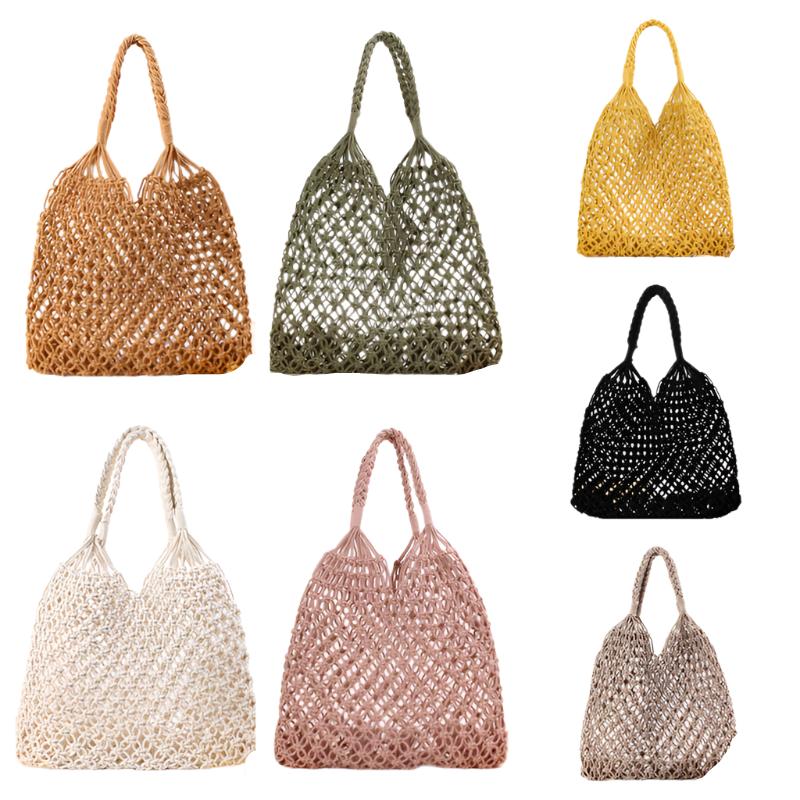  Fish Net Beach Bag with Rope Handles, All colors