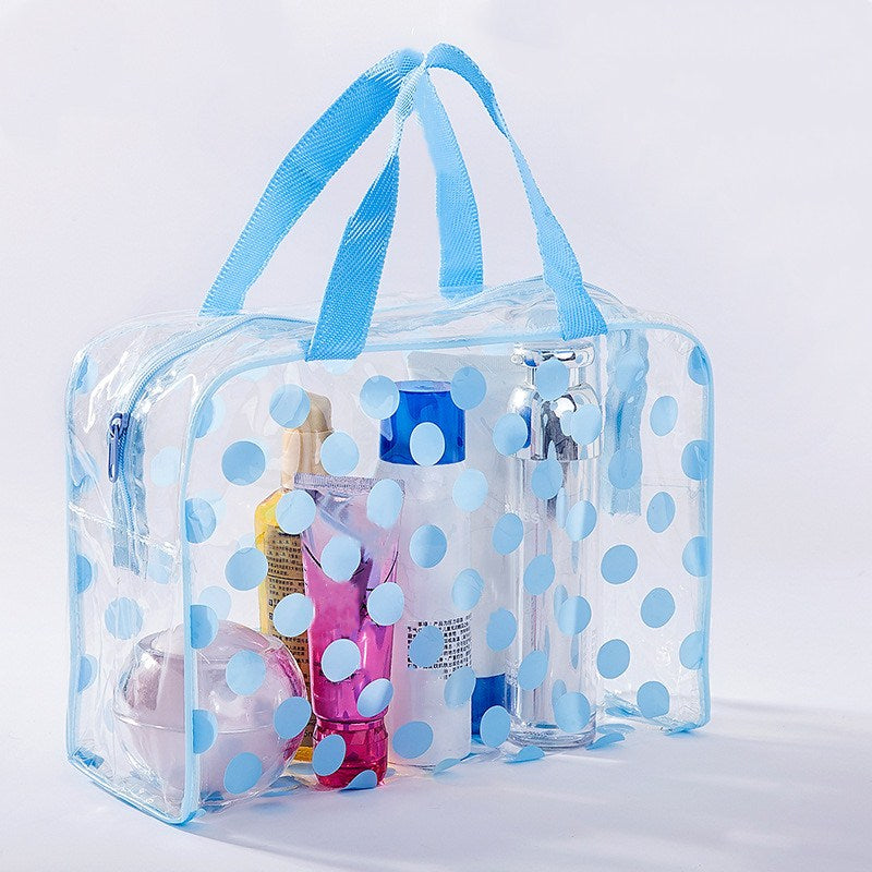 Polka Dot Waterproof Make-Up Bag, Full