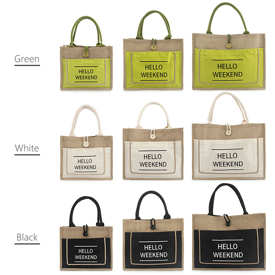 Hello Weekend Canvas Tote Bag, 3 Colors