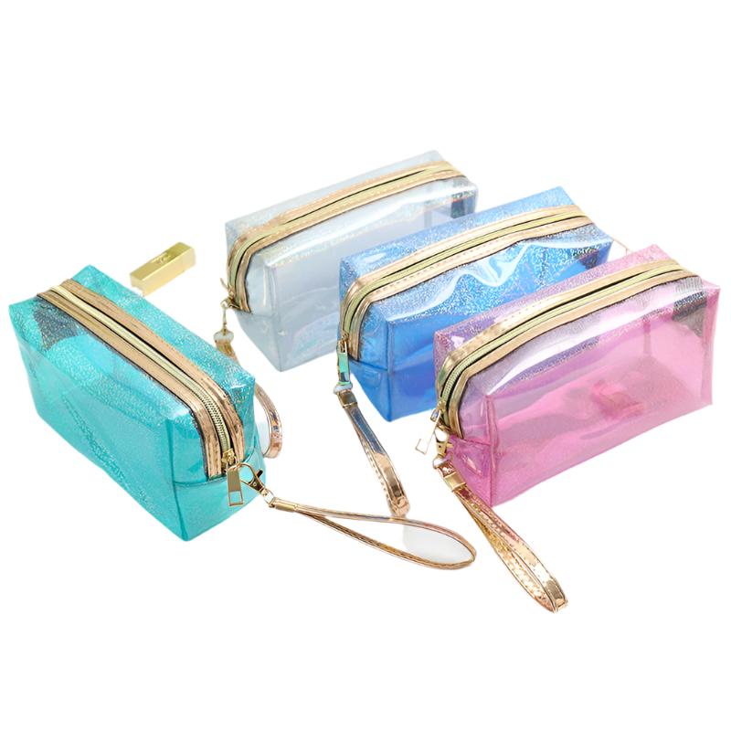 Sparkly Transparent Make-Up Bag, Multiple Colors