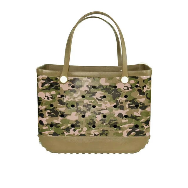 EVA Camouflage Silicone Rubber Beach Tote Bag