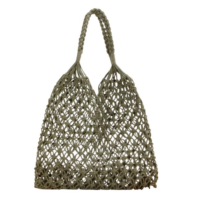 Olive Fish Net Beach Bag with Rope Handles