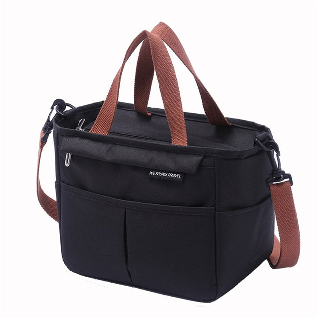 Thermal Lunch Bag with Removable Strap, Black