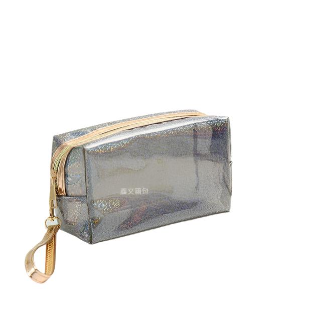 Sparkly Transparent Make-Up Bag, Black