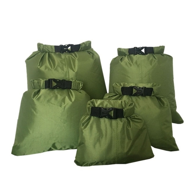 5-Piece Waterproof Swim Bags, Olive