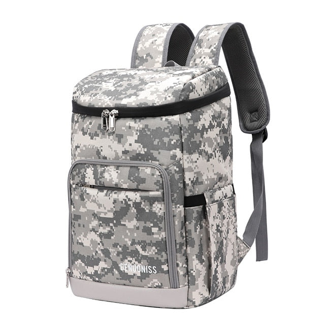 Large Cooler Thermal Backpack, Gray Camo