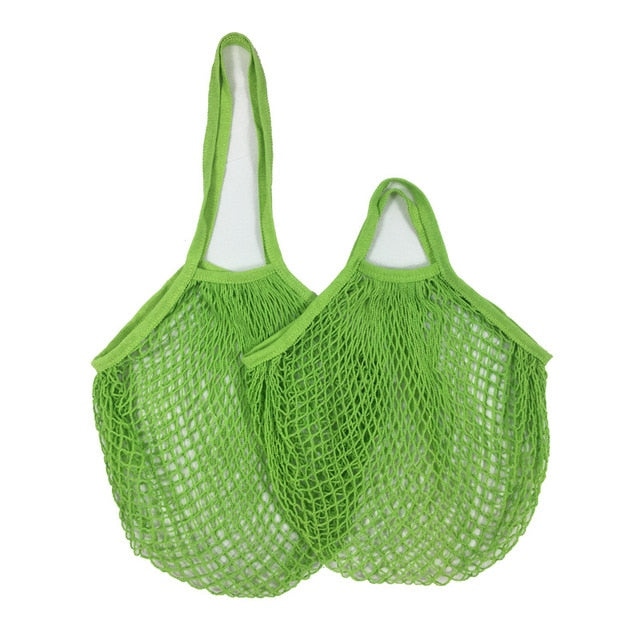 Lime Cotton Mesh Beach Bag Tote