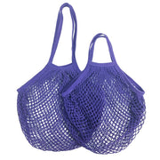 Purple Cotton Mesh Beach Bag Tote