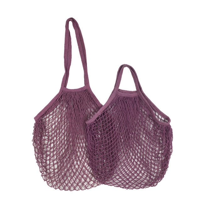 Mauve Cotton Mesh Beach Bag Tote