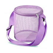 Bucket Style Mesh Shell Collection Bag, Purple