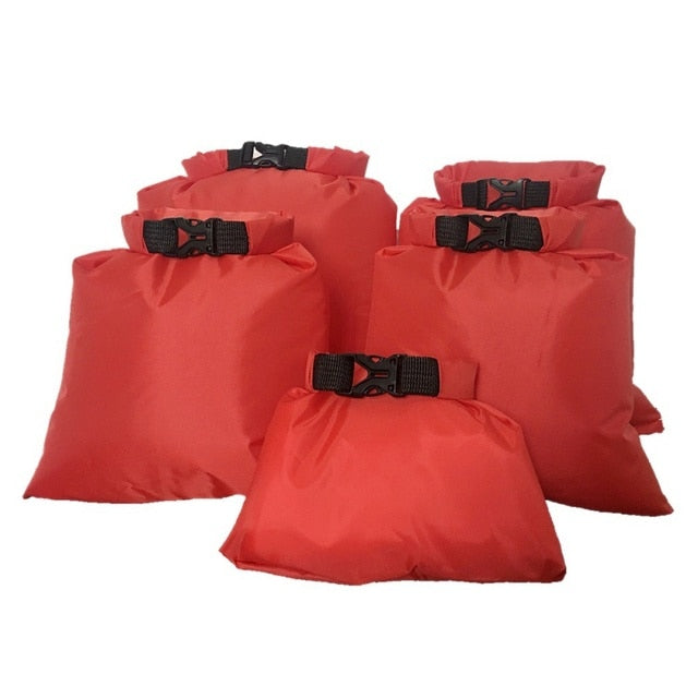 5-Piece Waterproof Swim Bags, Red