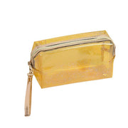 Sparkly Transparent Make-Up Bag, Yellow